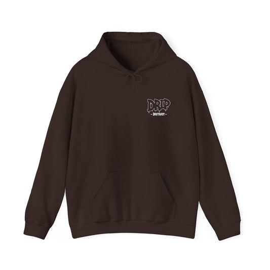 Black Version Drip District Stylish Unisex Hooded Sweatshirt - DRIP Design, Cozy Everyday Wear